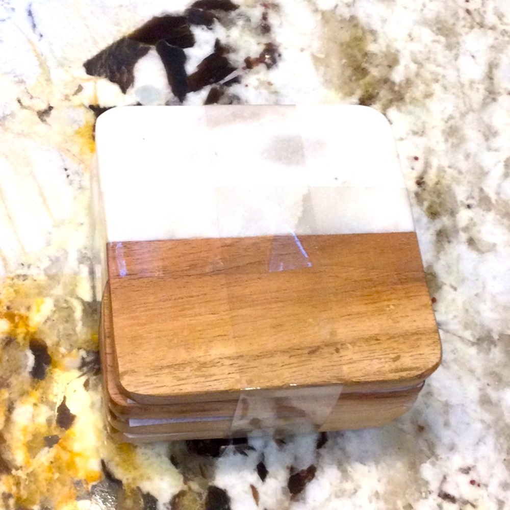 - - Four Pfaltzgraff marble coasters NWT